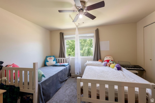 1949 E Jeremy Dr S, Salt Lake City, UT 84121 - bedroom featuring carpet and ceiling fan