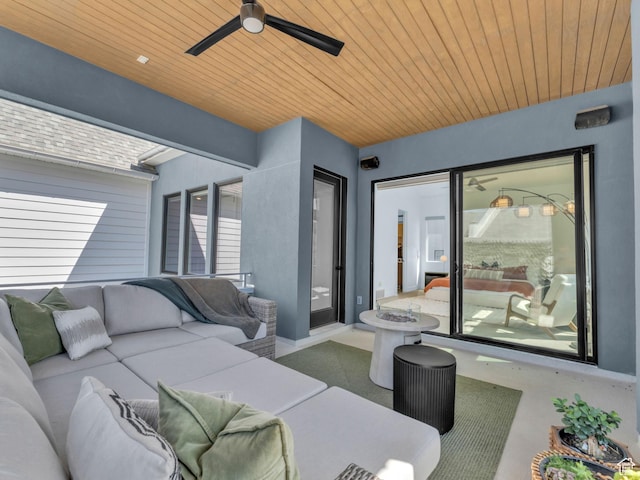 11609 S Dorian Dr W, South Jordan, UT 84009 - view of patio / terrace featuring an outdoor hangout area and ceiling fan