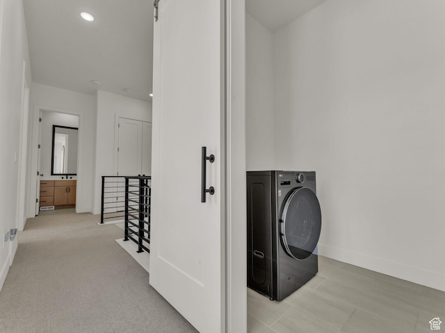 11609 S Dorian Dr W, South Jordan, UT 84009 - laundry room with washer / dryer and recessed lighting