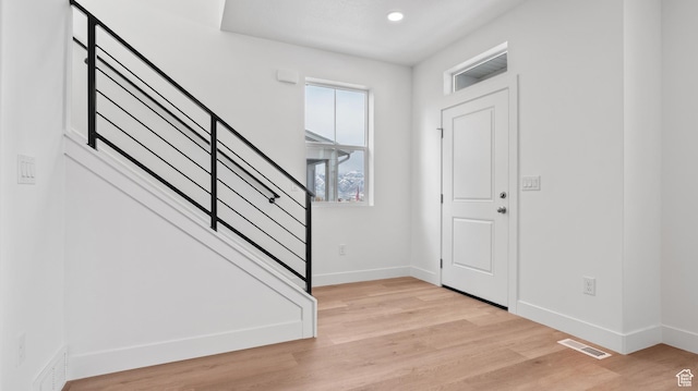1068 E 1930 S Unit 421, Heber City, UT 84032 - foyer with stairway, light wood-style flooring, and recessed lighting