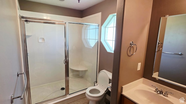 65 E 300 S, Salina, UT 84654 - full bathroom featuring vanity, a stall shower, and tile patterned floors