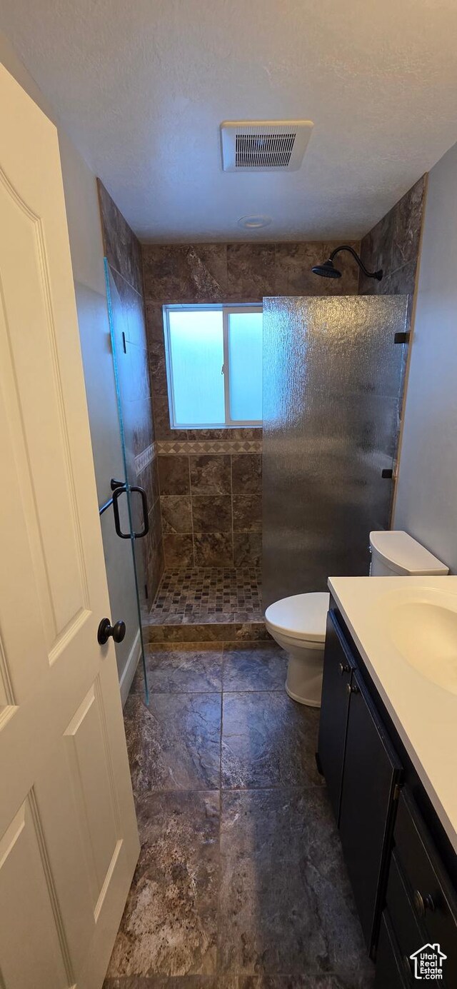 65 E 300 S, Salina, UT 84654 - full bathroom with a shower stall, vanity, and stone finish floors