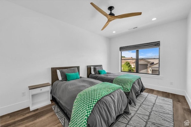 772 E Prairie Way, Washington, UT 84780 - bedroom featuring recessed lighting, wood finished floors, and ceiling fan