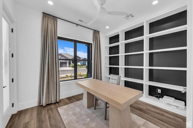 772 E Prairie Way, Washington, UT 84780 - office featuring wood finished floors, ceiling fan, and recessed lighting