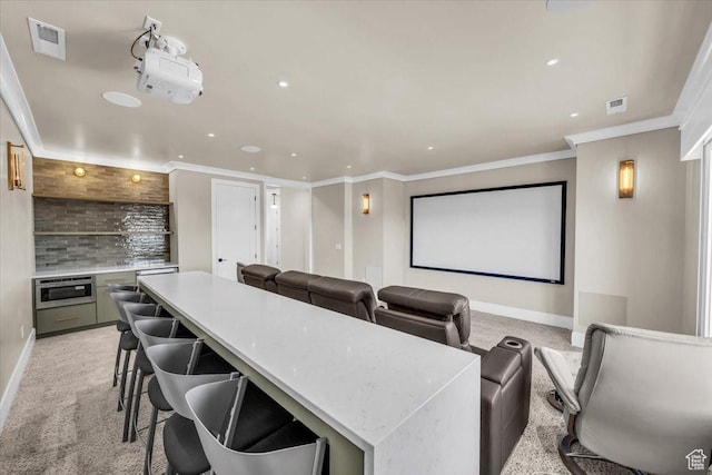 772 E Prairie Way, Washington, UT 84780 - cinema featuring recessed lighting, crown molding, and light colored carpet