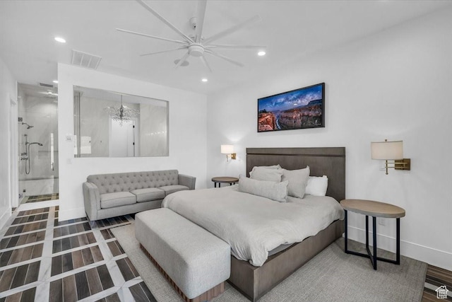 772 E Prairie Way, Washington, UT 84780 - bedroom featuring recessed lighting, a chandelier, and a ceiling fan