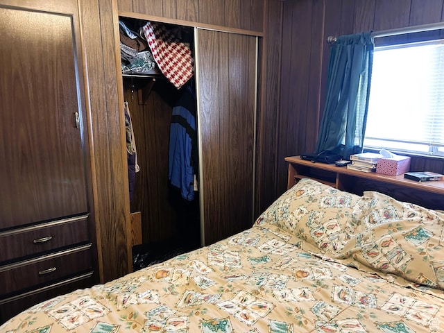 5223 N 930 E, Scofield, UT 84526 - bedroom with a closet and wooden walls