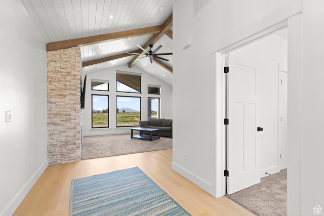 3359 W 3500 S, Wellsville, UT 84339 - corridor featuring wood finished floors and wooden ceiling