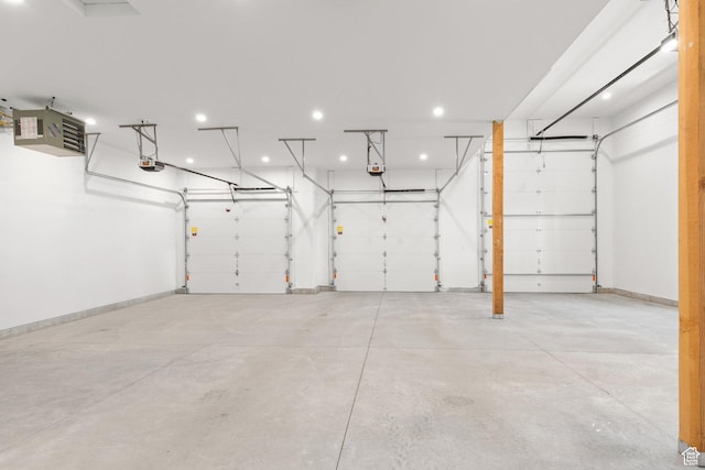 3359 W 3500 S, Wellsville, UT 84339 - garage featuring a garage door opener, recessed lighting, and a heating unit