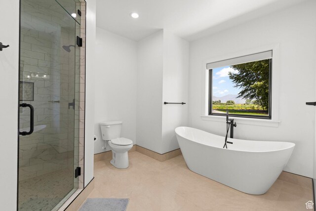 3359 W 3500 S, Wellsville, UT 84339 - full bathroom with a stall shower, a freestanding tub, and recessed lighting