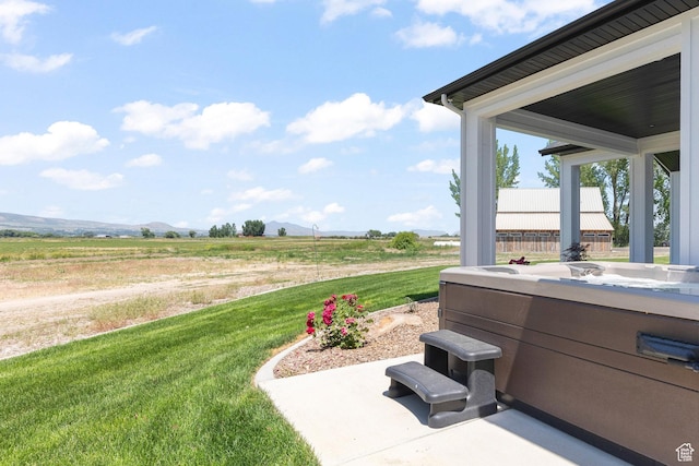 3359 W 3500 S, Wellsville, UT 84339 - view of grassy yard featuring a hot tub, a view of rural / pastoral area, and a mountain view