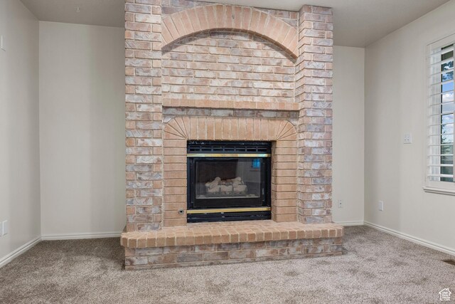 560 S 1350 E, Fruit Heights, UT 84037 - detailed view of carpet flooring and a brick fireplace