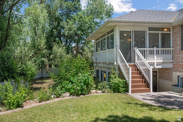 560 S 1350 E, Fruit Heights, UT 84037 - view of green lawn featuring stairway and a sunroom