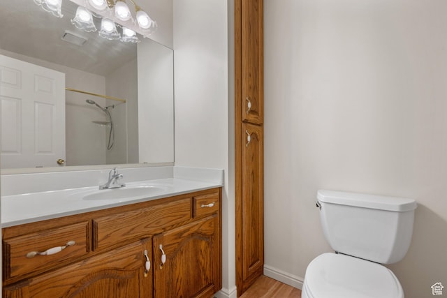 560 S 1350 E, Fruit Heights, UT 84037 - bathroom with vanity, a shower, and wood finished floors
