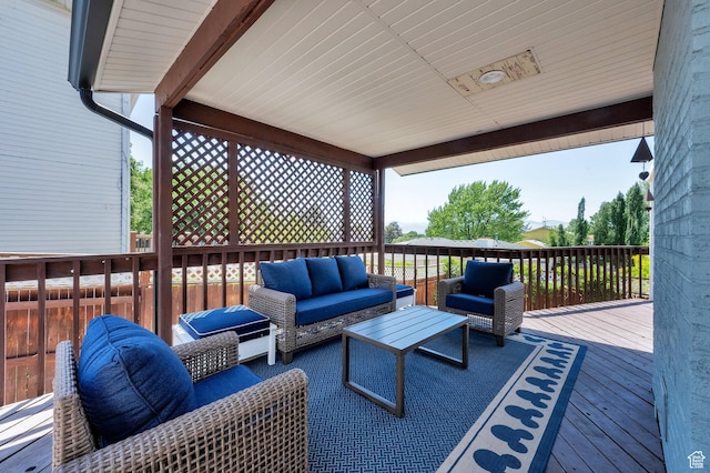 10852 S Starpine Dr, Sandy, UT 84094 - wooden terrace with an outdoor hangout area