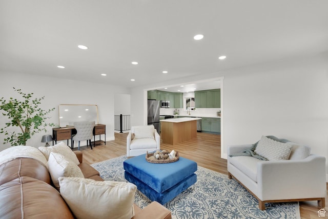 10852 S Starpine Dr, Sandy, UT 84094 - living area featuring recessed lighting and light wood-style flooring