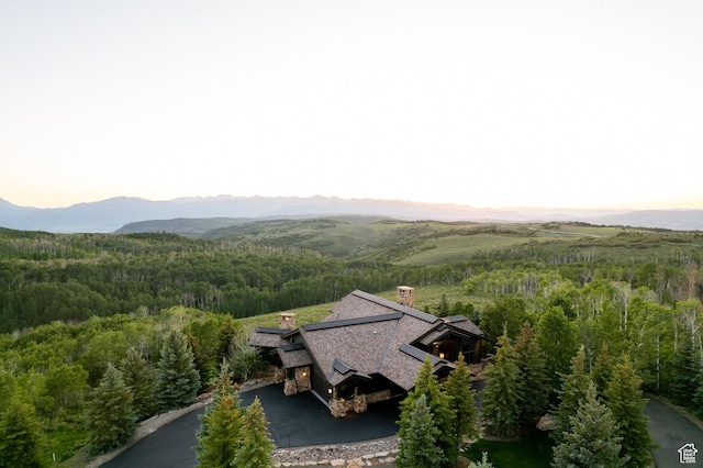 9156 E Forest Rd Unit 24, Heber City, UT 84032 - aerial view of property and surrounding area featuring a heavily wooded area and a mountainous background