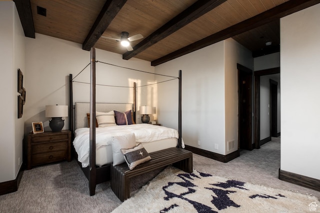 9156 E Forest Rd Unit 24, Heber City, UT 84032 - carpeted bedroom with a wooden ceiling with exposed beams and baseboards