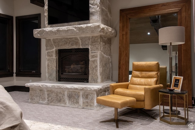 9156 E Forest Rd Unit 24, Heber City, UT 84032 - carpeted living room featuring a fireplace