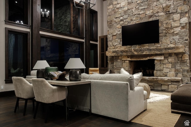 9156 E Forest Rd Unit 24, Heber City, UT 84032 - living room with a fireplace and wood finished floors