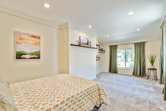 1680 E Fieldcrest Ln, Holladay, UT 84117 - carpeted bedroom with recessed lighting and vaulted ceiling
