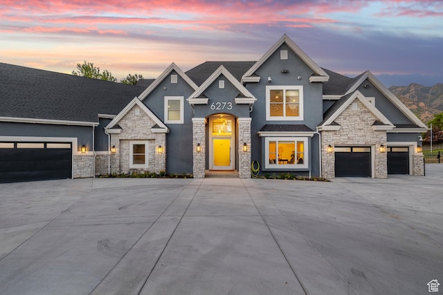 6273 S Oakcrest Cir, Holladay, UT 84121 - craftsman inspired home featuring stucco siding, stone siding, and driveway