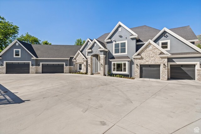 6273 S Oakcrest Cir, Holladay, UT 84121 - craftsman-style house with driveway, stucco siding, and stone siding