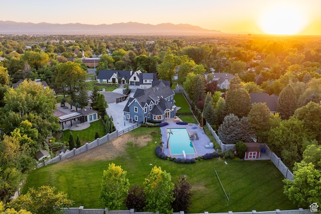 6273 S Oakcrest Cir, Holladay, UT 84121 - aerial perspective of suburban area with a pool area and a mountainous background