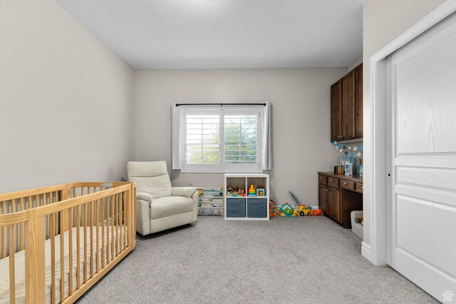 1524 E 330 N, Lehi, UT 84043 - bedroom featuring light carpet and a crib