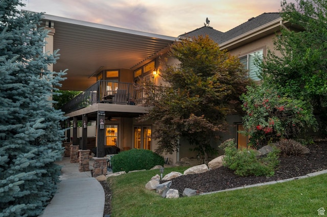 1524 E 330 N, Lehi, UT 84043 - view of front facade featuring a balcony and stucco siding