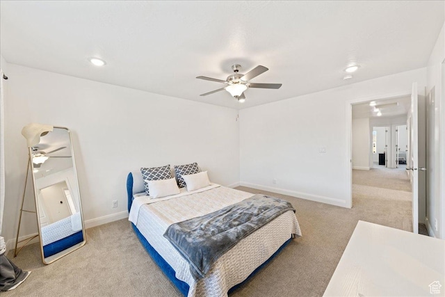 6029 S Carnelian Pkwy, St George, UT 84790 - bedroom featuring light colored carpet, ceiling fan, and attic access