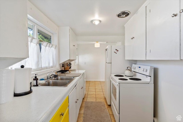 1975 N 2000 W, Farr West, UT 84404 - kitchen featuring electric range, light countertops, white cabinets, and light tile patterned floors