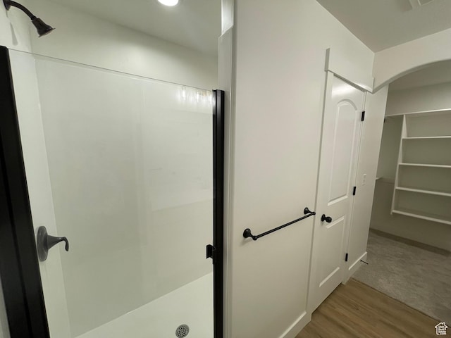 4332 W Watchmen Way, Herriman, UT 84096 - bathroom with a shower stall and wood finished floors