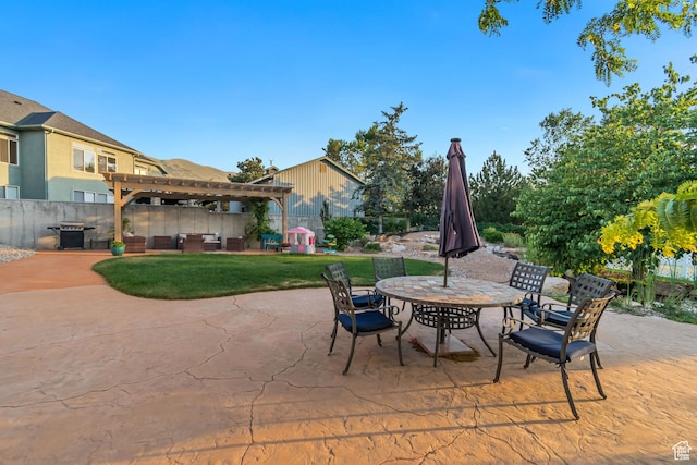 14012 S Osborne Ln E, Draper, UT 84020 - view of patio with outdoor dining space, a pergola, and an outdoor hangout area
