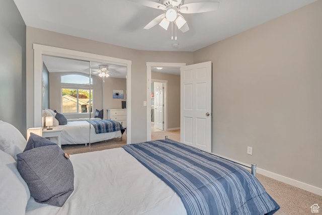 14012 S Osborne Ln E, Draper, UT 84020 - bedroom featuring carpet floors, ceiling fan, and a closet