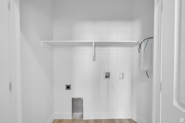 5599 S Carnelian Pkwy Unit 205, St George, UT 84790 - laundry area featuring hookup for a washing machine, wood finished floors, and hookup for an electric dryer