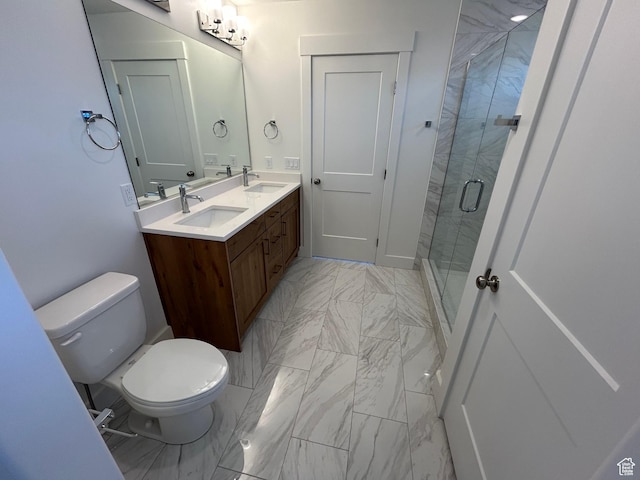 564 N 800 W, Smithfield, UT 84335 - full bath featuring marble finish flooring, double vanity, and a shower stall