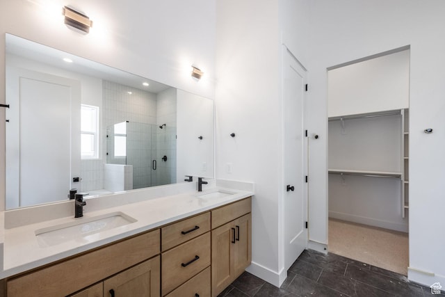 424 W Ascent Dr Unit 254, Hideout, UT 84036 - bathroom with a shower stall, double vanity, a spacious closet, a garden tub, and recessed lighting