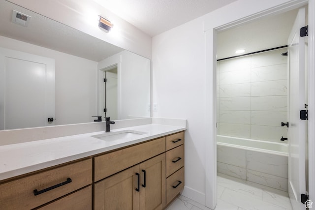 424 W Ascent Dr Unit 254, Hideout, UT 84036 - full bath with marble finish floors, vanity, and a combined bath / shower with marble appearance