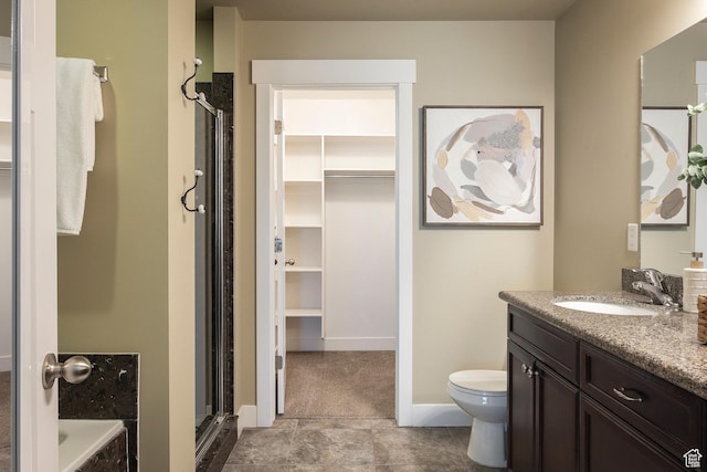 7902 S Farm House Ln E, Midvale, UT 84047 - bathroom featuring a stall shower, vanity, a bath, and a spacious closet
