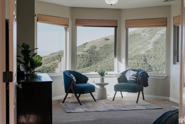 1628 E Lone Oak Dr, Draper, UT 84020 - living area with carpet flooring, plenty of natural light, and a mountain view