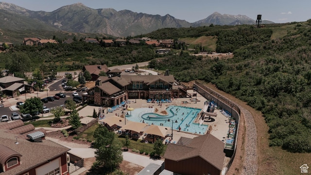 1628 E Lone Oak Dr, Draper, UT 84020 - aerial view of a pool area and a mountainous background