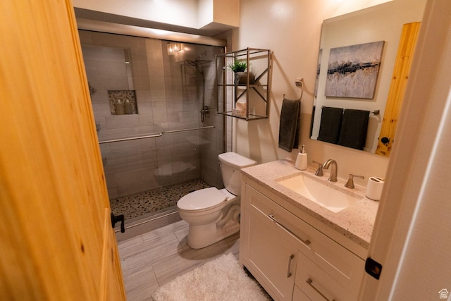 2143 S Aspen Cir, Wanship, UT 84017 - full bathroom featuring a stall shower and vanity