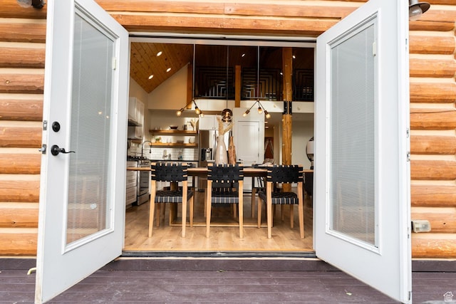 2143 S Aspen Cir, Wanship, UT 84017 - dining area with wood finished floors and stairway
