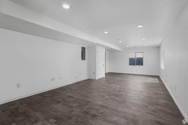 4004 N Shelter Cv W, Lehi, UT 84043 - empty room with recessed lighting, dark wood finished floors, and electric panel