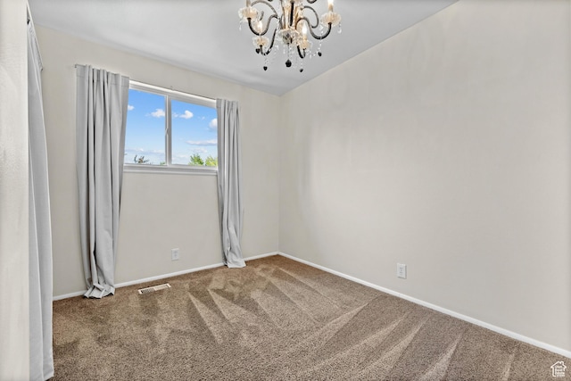 2124 W 7125 S, West Jordan, UT 84084 - spare room with carpet and a chandelier