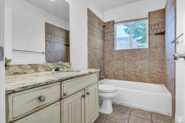 1342 S 1340 E, Spanish Fork, UT 84660 - bathroom featuring vanity, tile patterned floors, and  shower combination