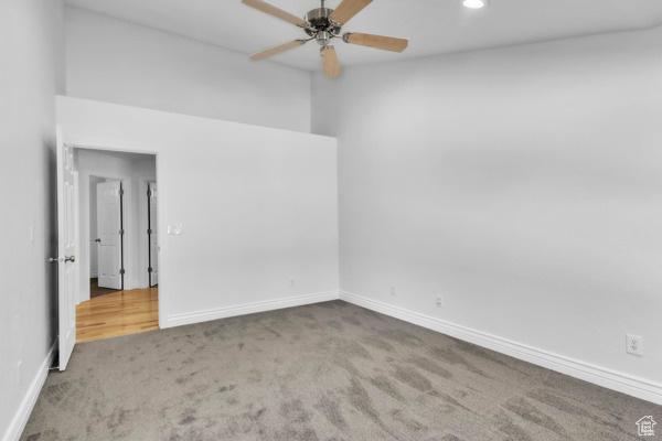 1342 S 1340 E, Spanish Fork, UT 84660 - spare room with carpet flooring, a ceiling fan, and recessed lighting