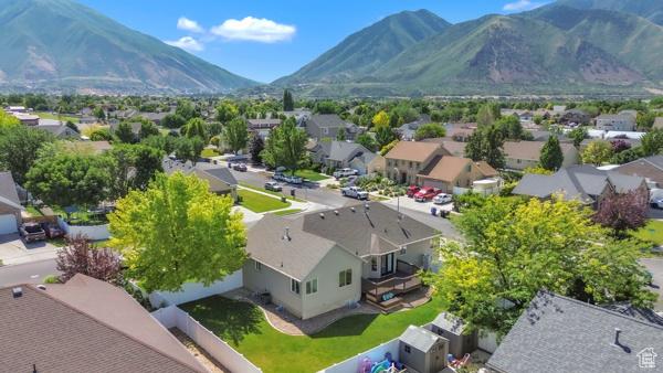 1342 S 1340 E, Spanish Fork, UT 84660 - aerial perspective of suburban area with a mountain backdrop