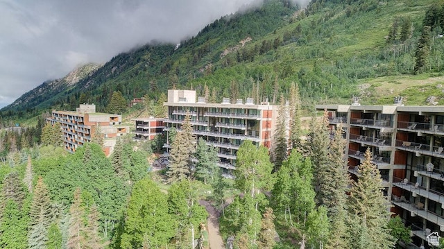 9202 E Lodge Dr Unit 201202, Snowbird, UT 84092 - view of apartment building / complex with a mountain view and a forest view